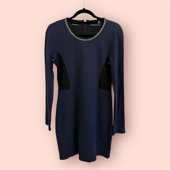 Maison Scotch Scotch & Soda Blue Long Sleeve Panel Dress 2 - Picture 1 of 8